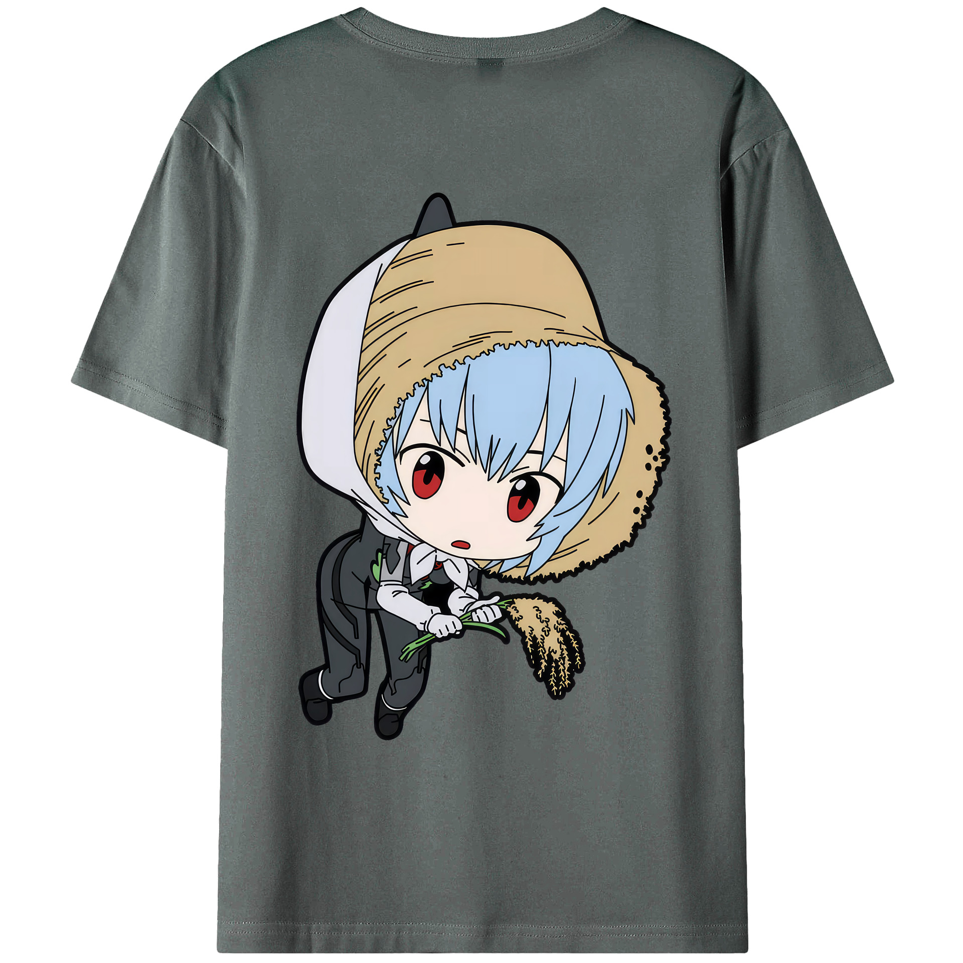 （画像用） EVA 新世紀エヴァンゲリオン 綿100％ メンズ半袖Tシャツ（バックプリント） 通気性